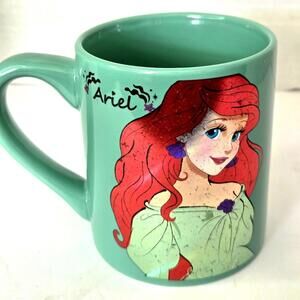 Disney Ariel Ceramic Mug   14 oz  Green  The Little Mermaid  Hand Wash Only